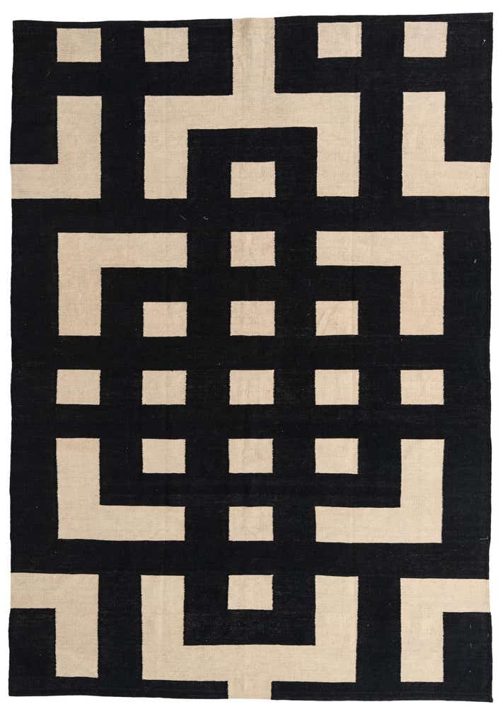 6' 9 x 9' 7 Hand Woven Kilim Modern Wool Rug