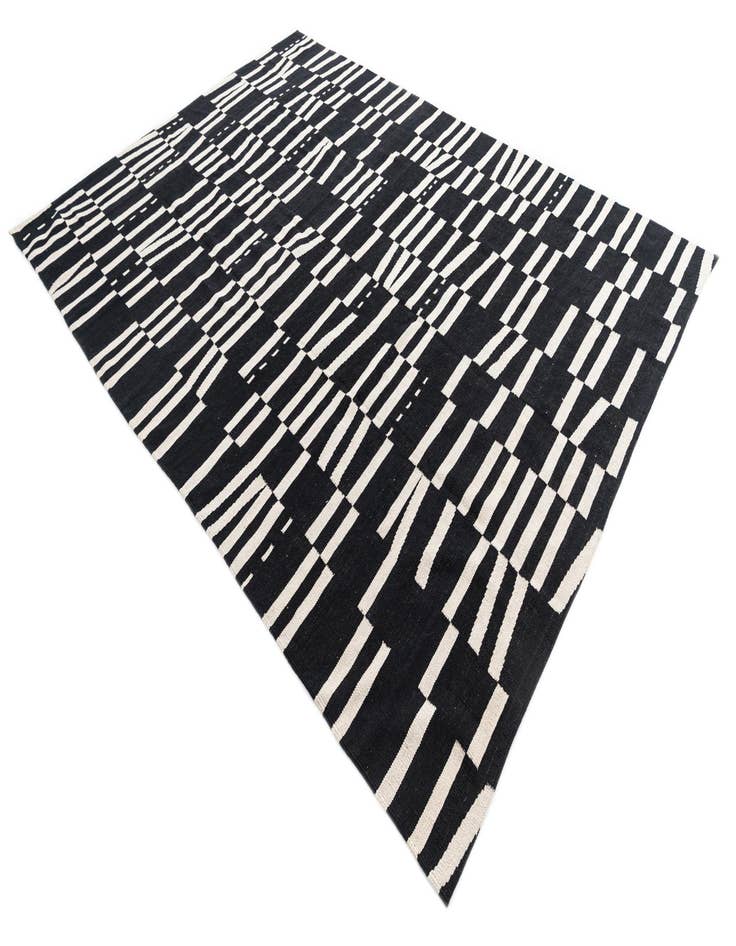 Detail image of 6' 10 x 9' 8 Hand Woven Kilim Modern Wool Rug