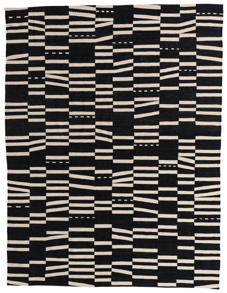 Detail image of 6' 10 x 9' 8 Hand Woven Kilim Modern Wool Rug