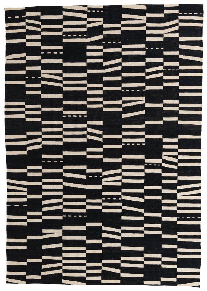 Detail image of 6' 10 x 9' 8 Hand Woven Kilim Modern Wool Rug