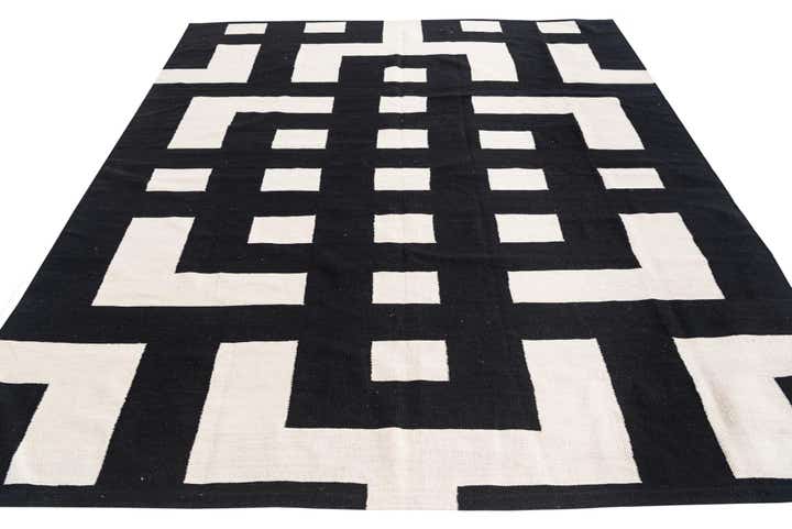 8' 2 x 9' 6 Hand Woven Kilim Modern Wool Rug