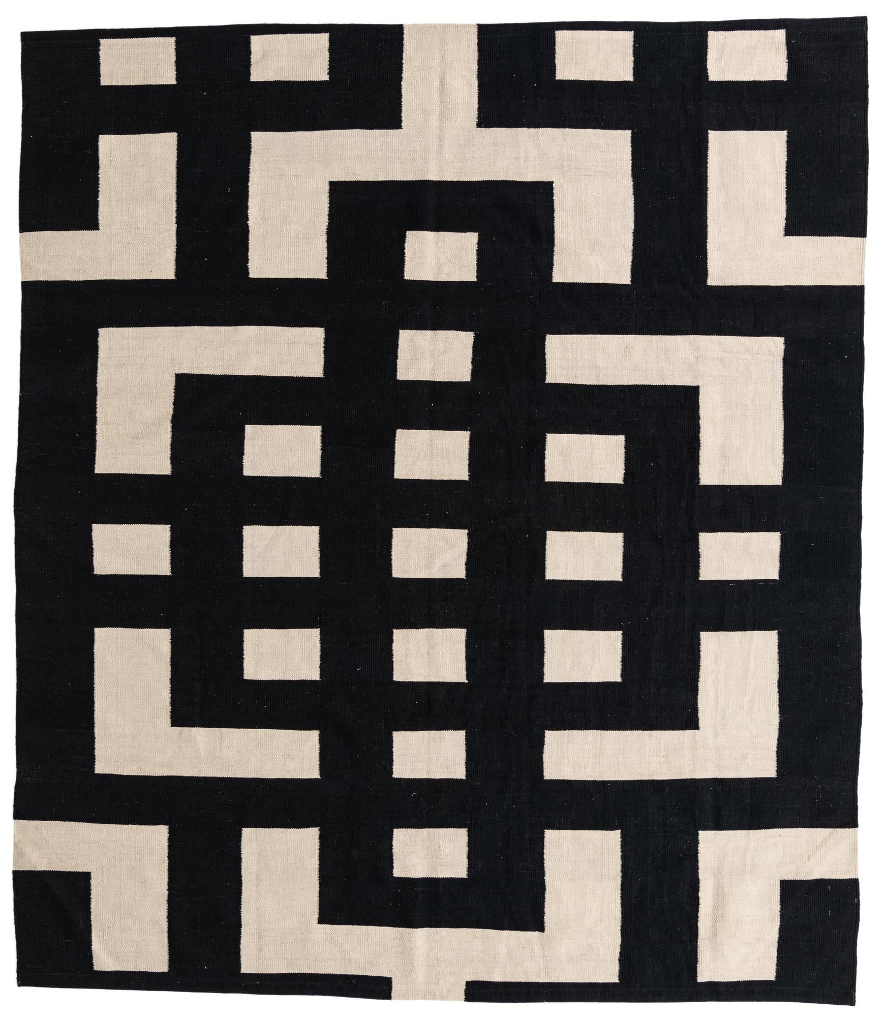 8' 2 x 9' 6 Hand Woven Kilim Modern Wool Rug
