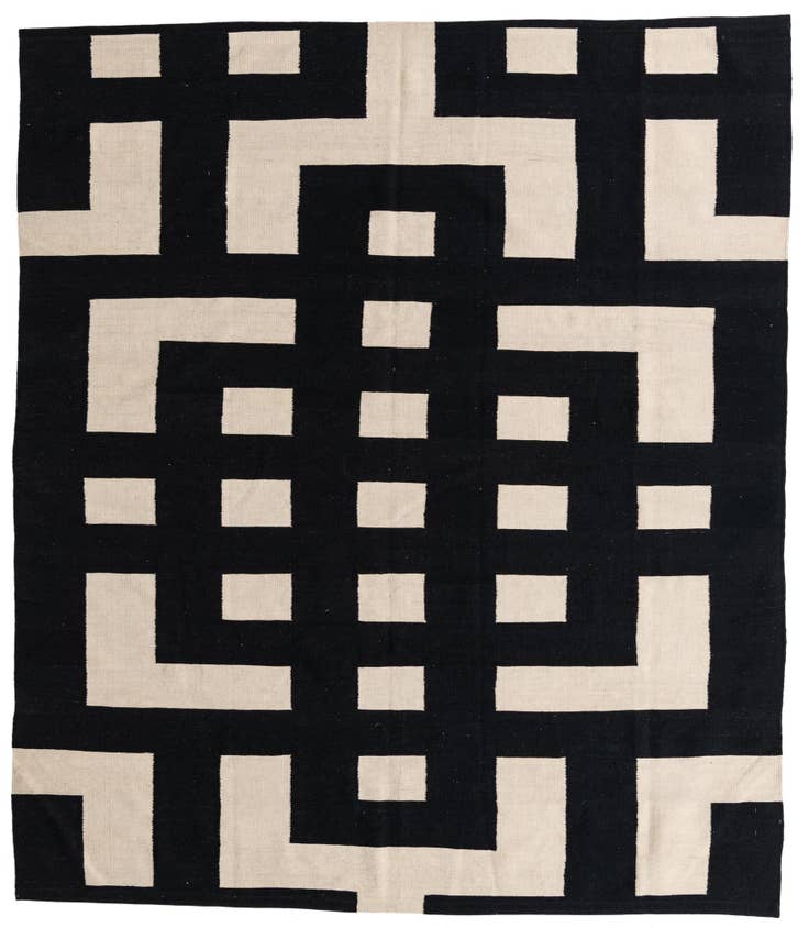 Detail image of 8' 2 x 9' 6 Hand Woven Kilim Modern Wool Rug