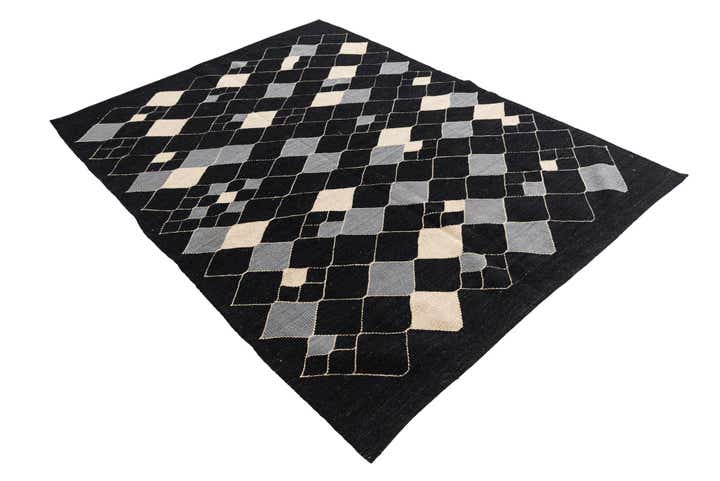 4' 10 x 6' 7 Hand Woven Kilim Modern Wool Rug