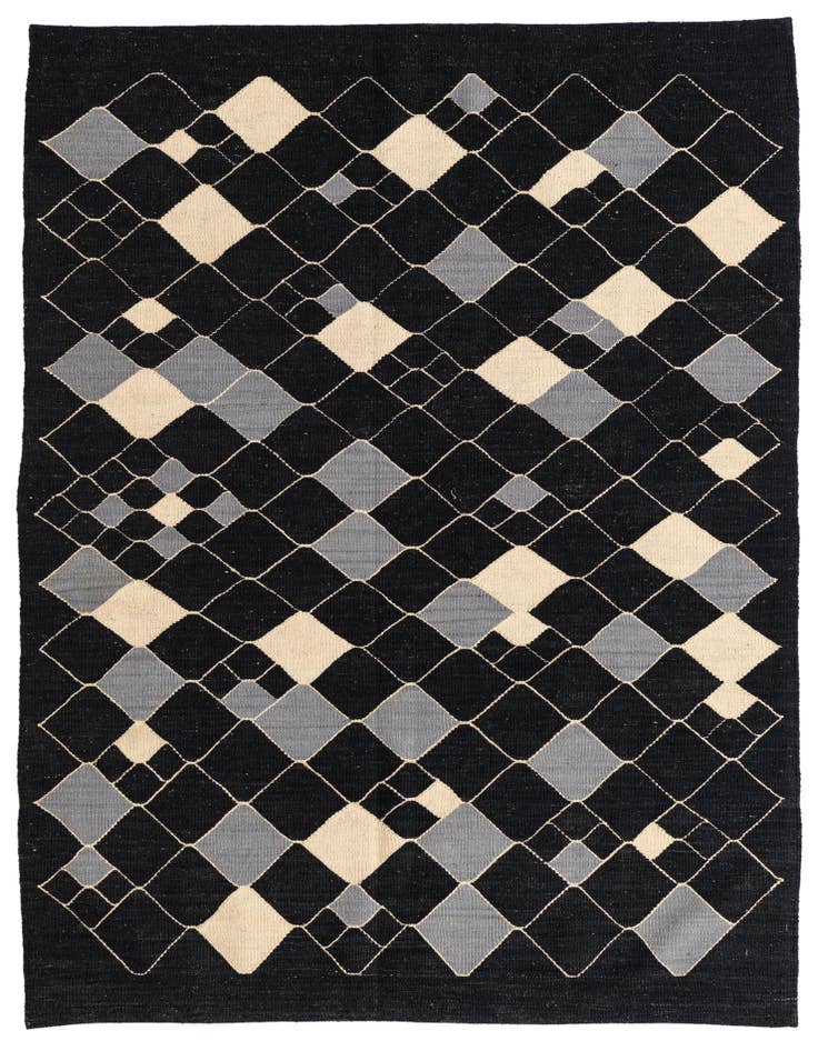 Detail image of 4' 10 x 6' 7 Hand Woven Kilim Modern Wool Rug