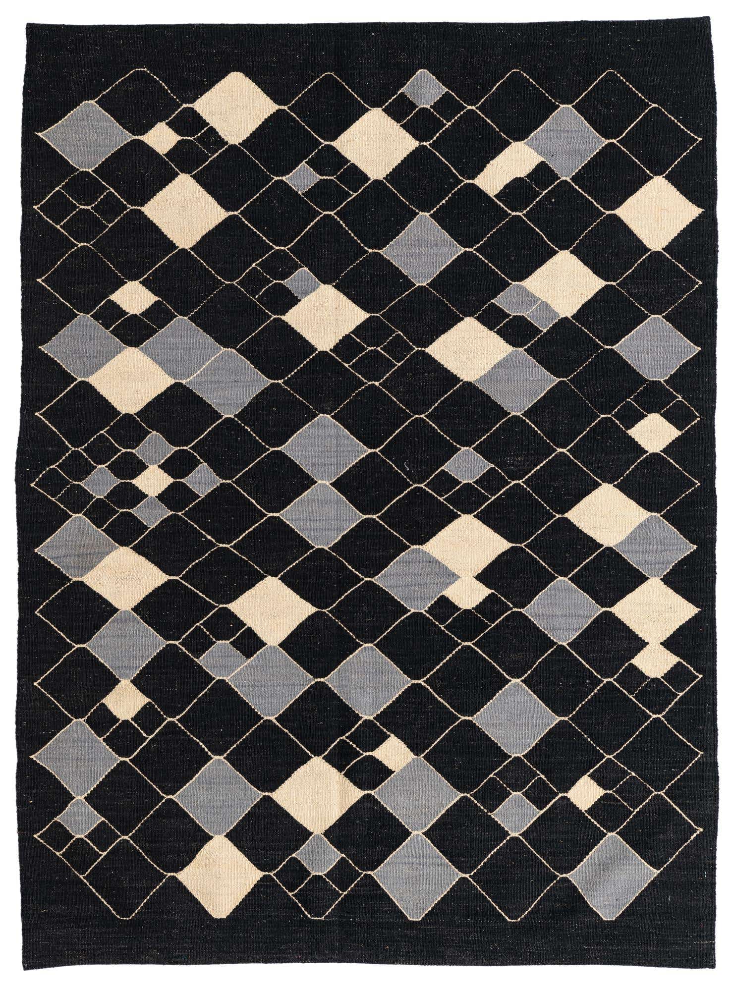 4' 10 x 6' 7 Hand Woven Kilim Modern Wool Rug