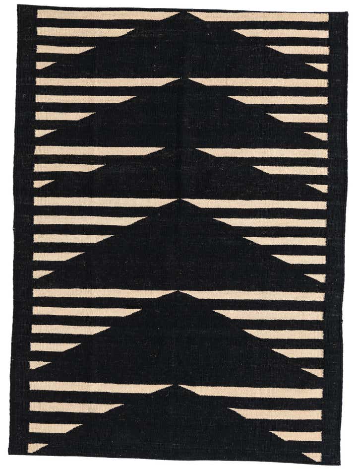 4' 1 x 5' 7 Hand Woven Kilim Modern Wool Rug