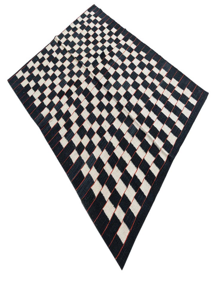 Detail image of 4' 6 x 5' 10  Hand Woven Kilim Modern Wool Rug