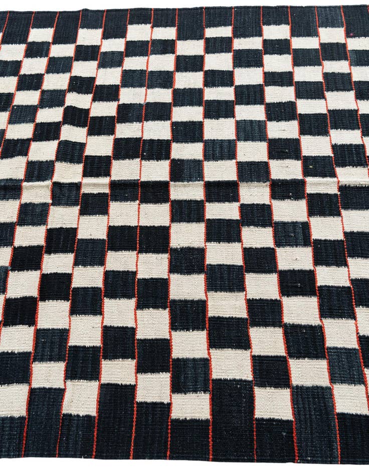 Detail image of 4' 6 x 5' 10  Hand Woven Kilim Modern Wool Rug