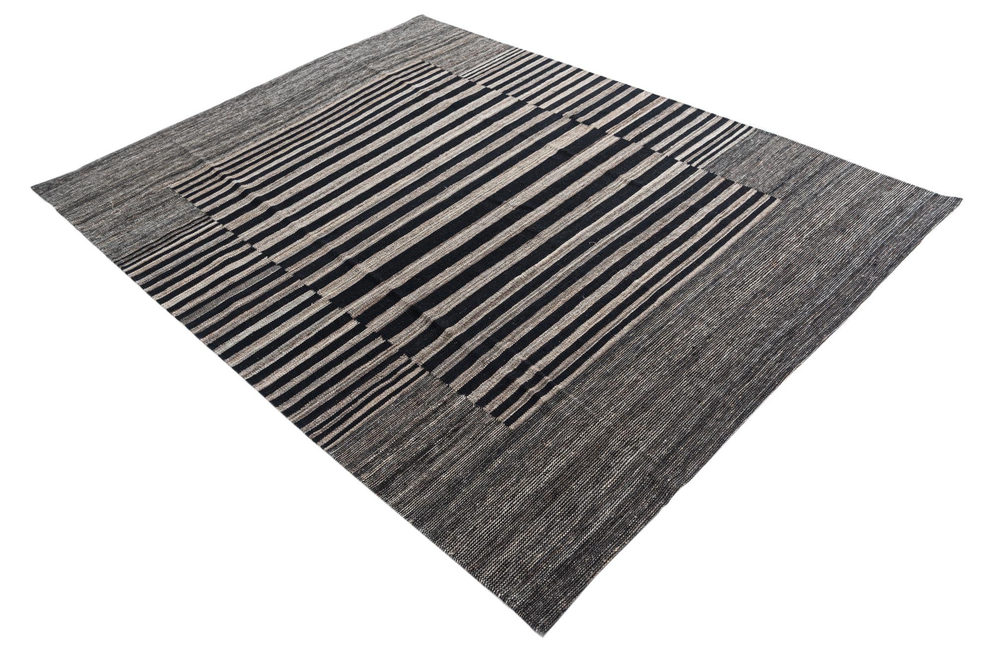 5' 10 x 7' 8 Hand Woven Kilim Modern Wool Rug