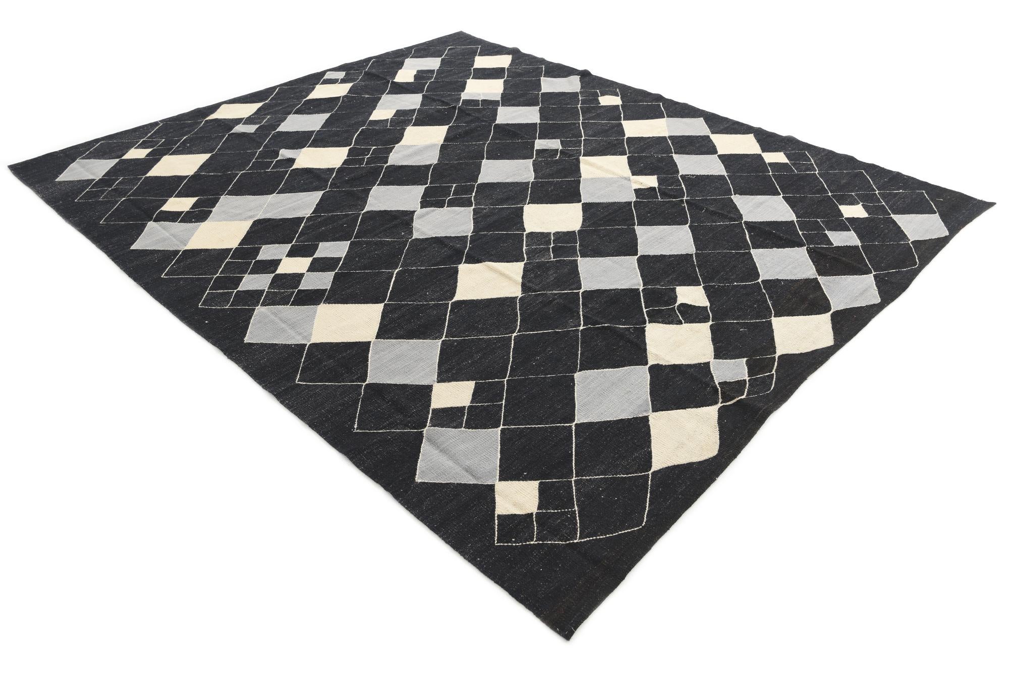 8' 2 x 9' 7 Hand Woven Kilim Modern Wool Rug