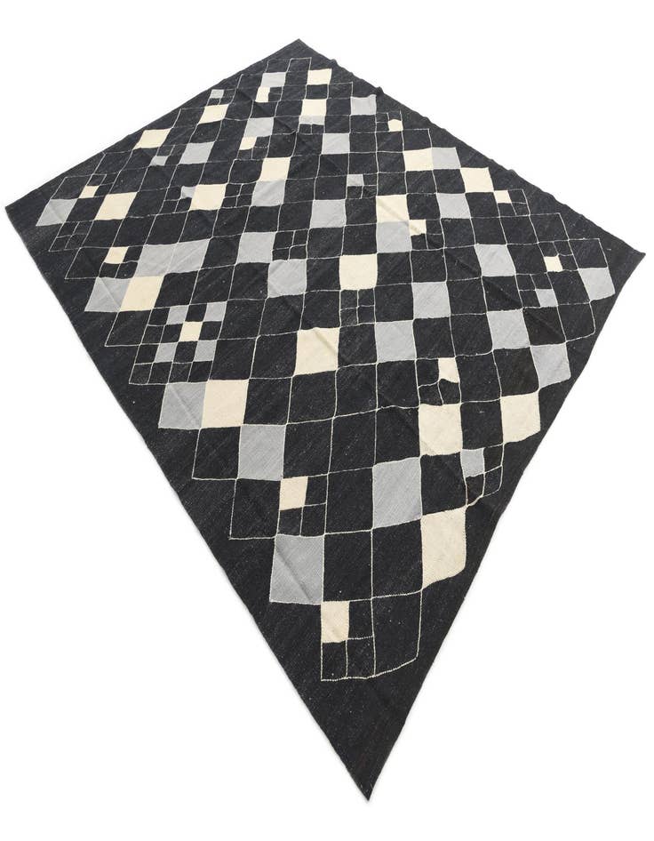 Detail image of 8' 2 x 9' 7  Hand Woven Kilim Modern Wool Rug