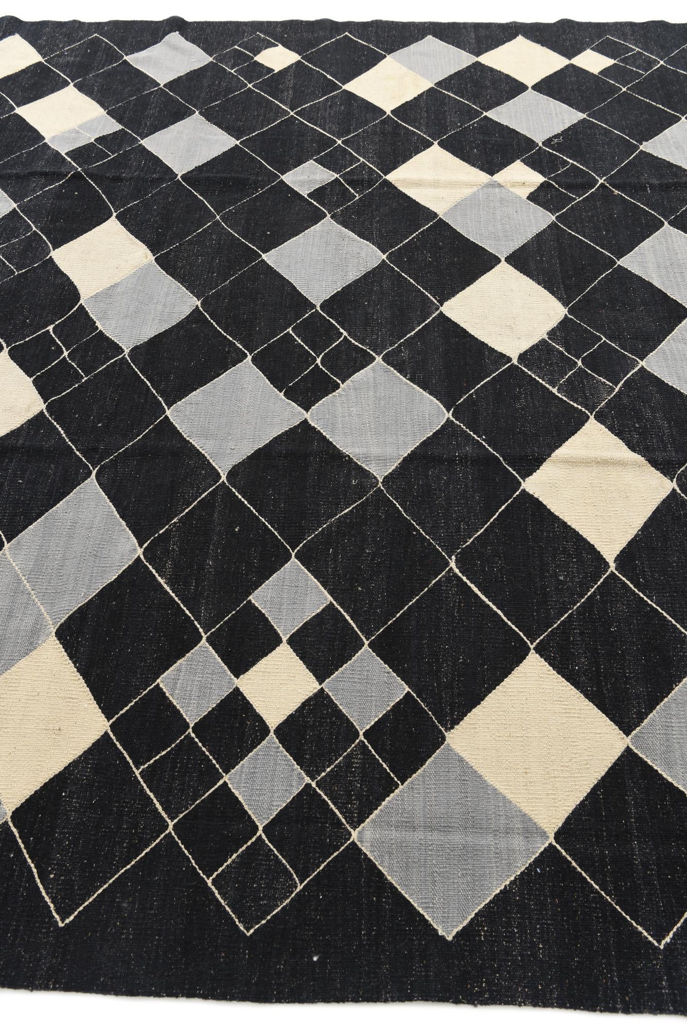 8' 2 x 9' 7 Hand Woven Kilim Modern Wool Rug