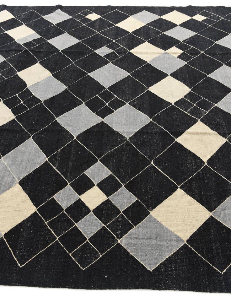 Detail image of 8' 2 x 9' 7  Hand Woven Kilim Modern Wool Rug