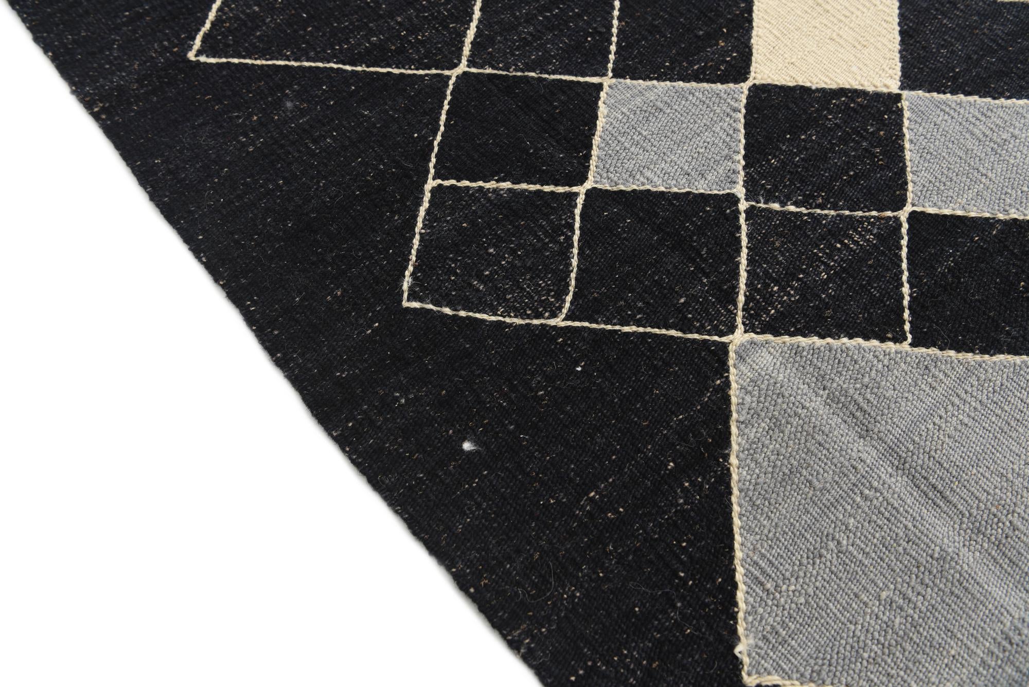 8' 2 x 9' 7 Hand Woven Kilim Modern Wool Rug