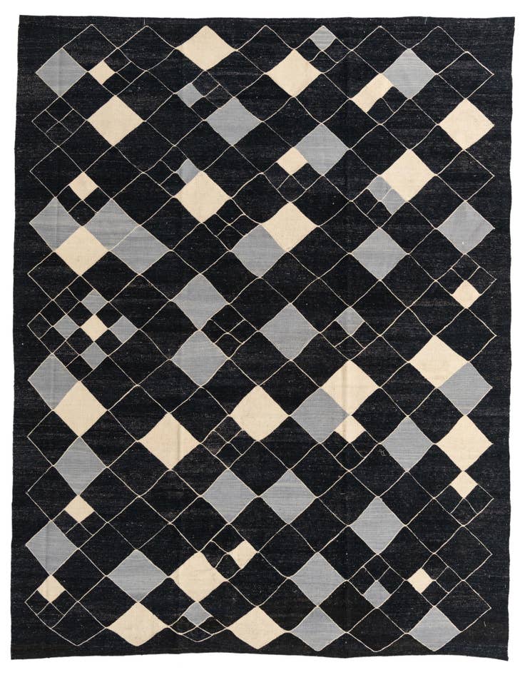 Detail image of 8' 2 x 9' 7 Hand Woven Kilim Modern Wool Rug