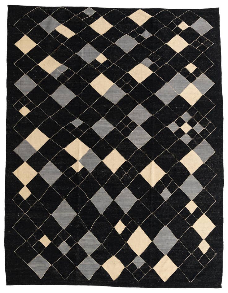 Detail image of 8' 2 x 10' Hand Woven Kilim Modern Wool Rug