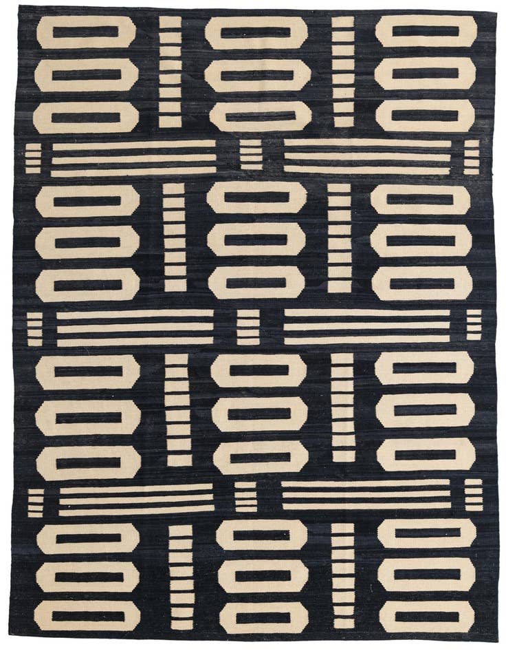Detail image of 6' 6 x 9' 8 Hand Woven Kilim Modern Wool Rug