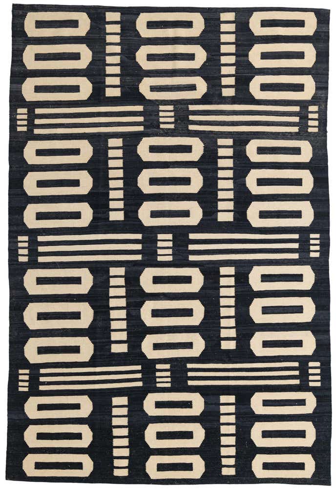 6' 6 x 9' 8 Hand Woven Kilim Modern Wool Rug
