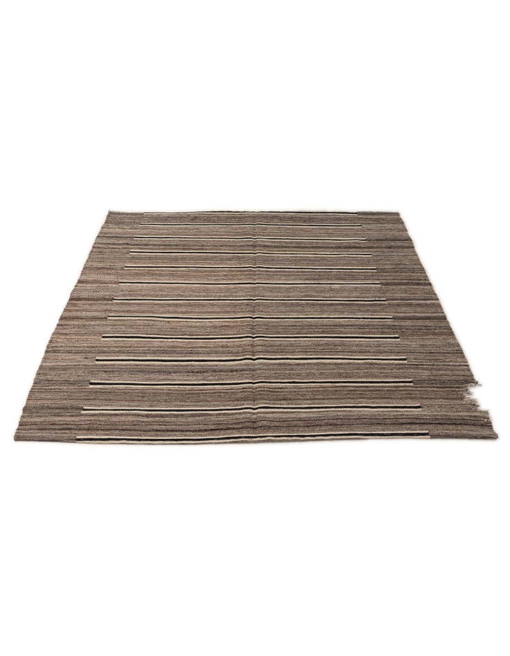 Detail image of 5' 6 x 6' 3 Hand Woven Kilim Modern Wool Rug