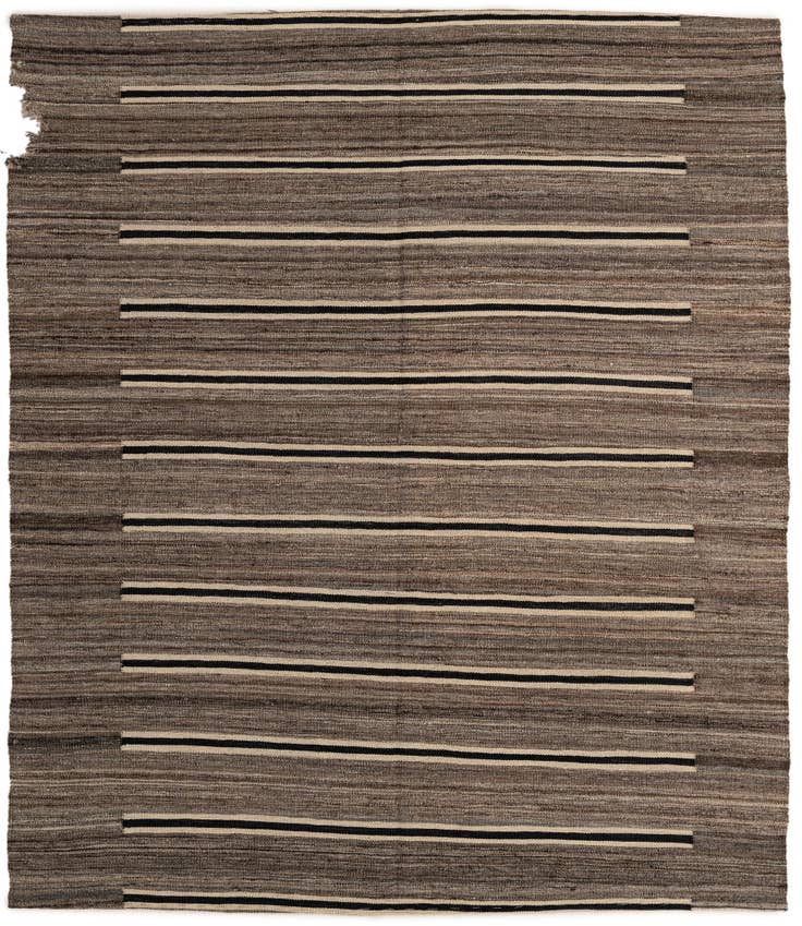 Detail image of 5' 6 x 6' 3 Hand Woven Kilim Modern Wool Rug