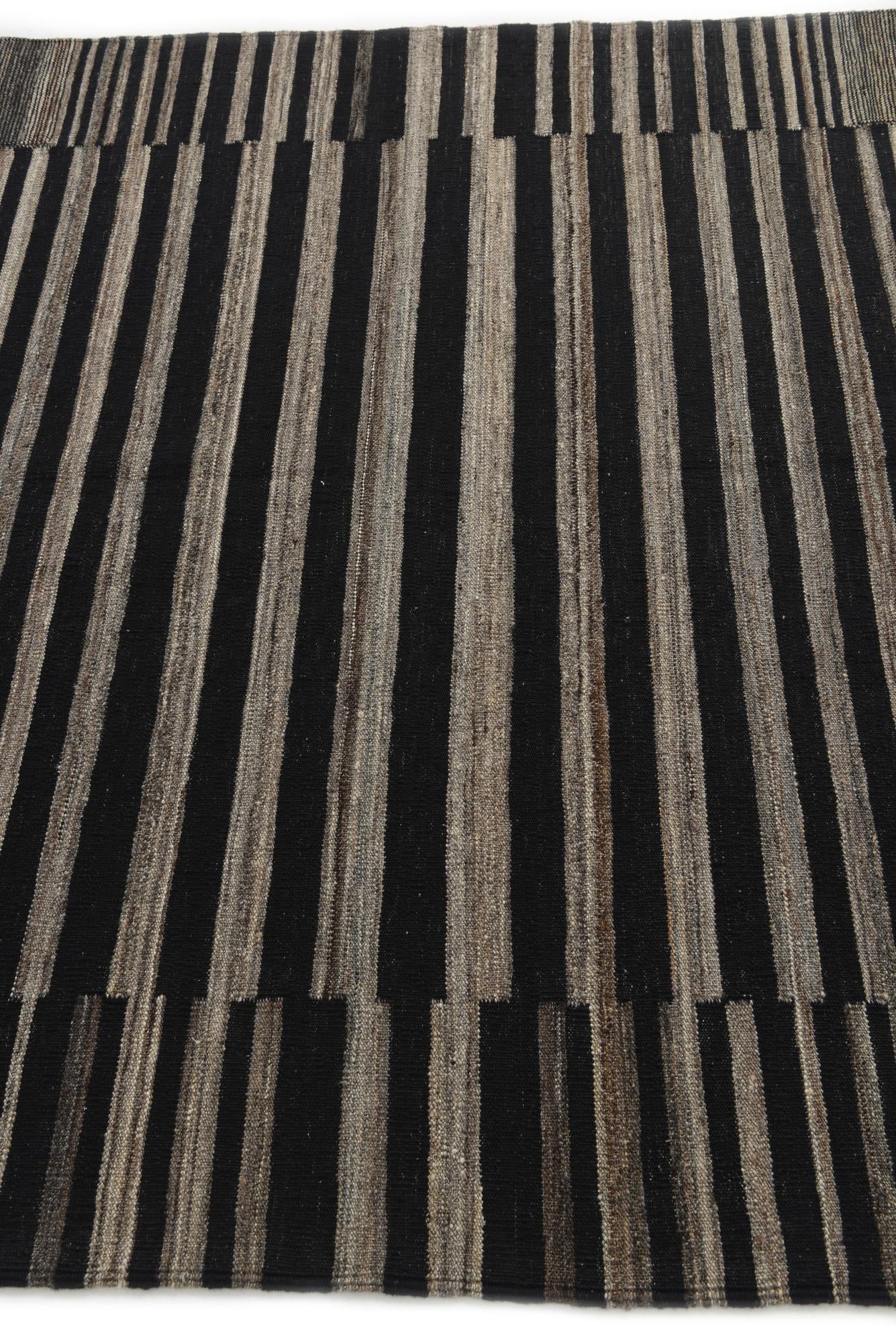5' 4 x 6' 2 Hand Woven Kilim Modern Wool Rug