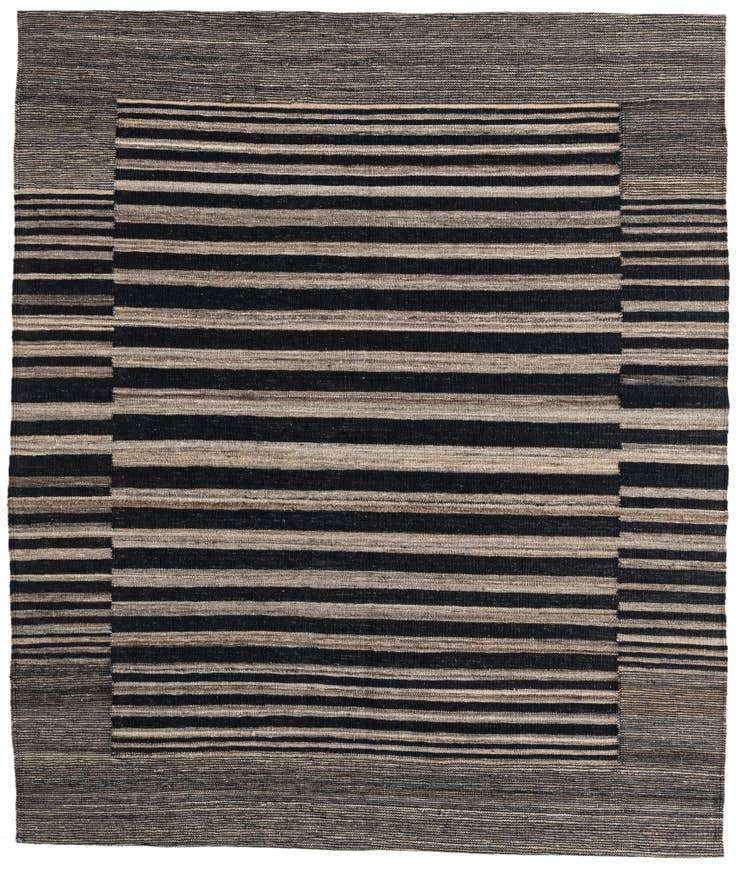 Detail image of 5' 4 x 6' 2 Hand Woven Kilim Modern Wool Rug
