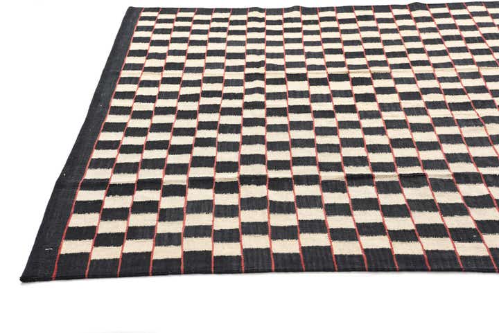 6' 9 x 9' 6 Hand Woven Kilim Modern Wool Rug