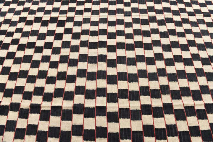 6' 9 x 9' 6 Hand Woven Kilim Modern Wool Rug