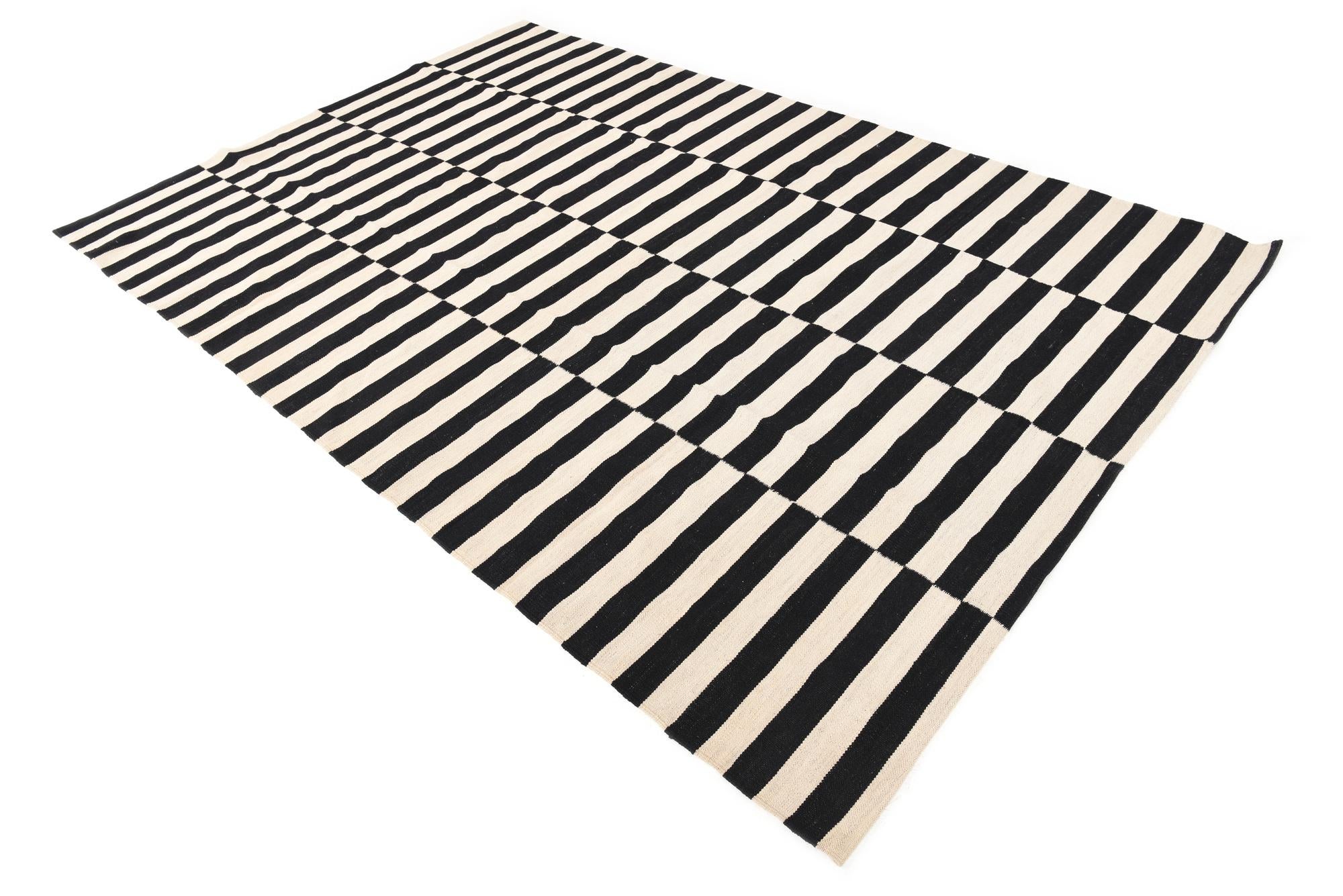 6' 6 x 9' 10 Hand Woven Kilim Modern Wool Rug