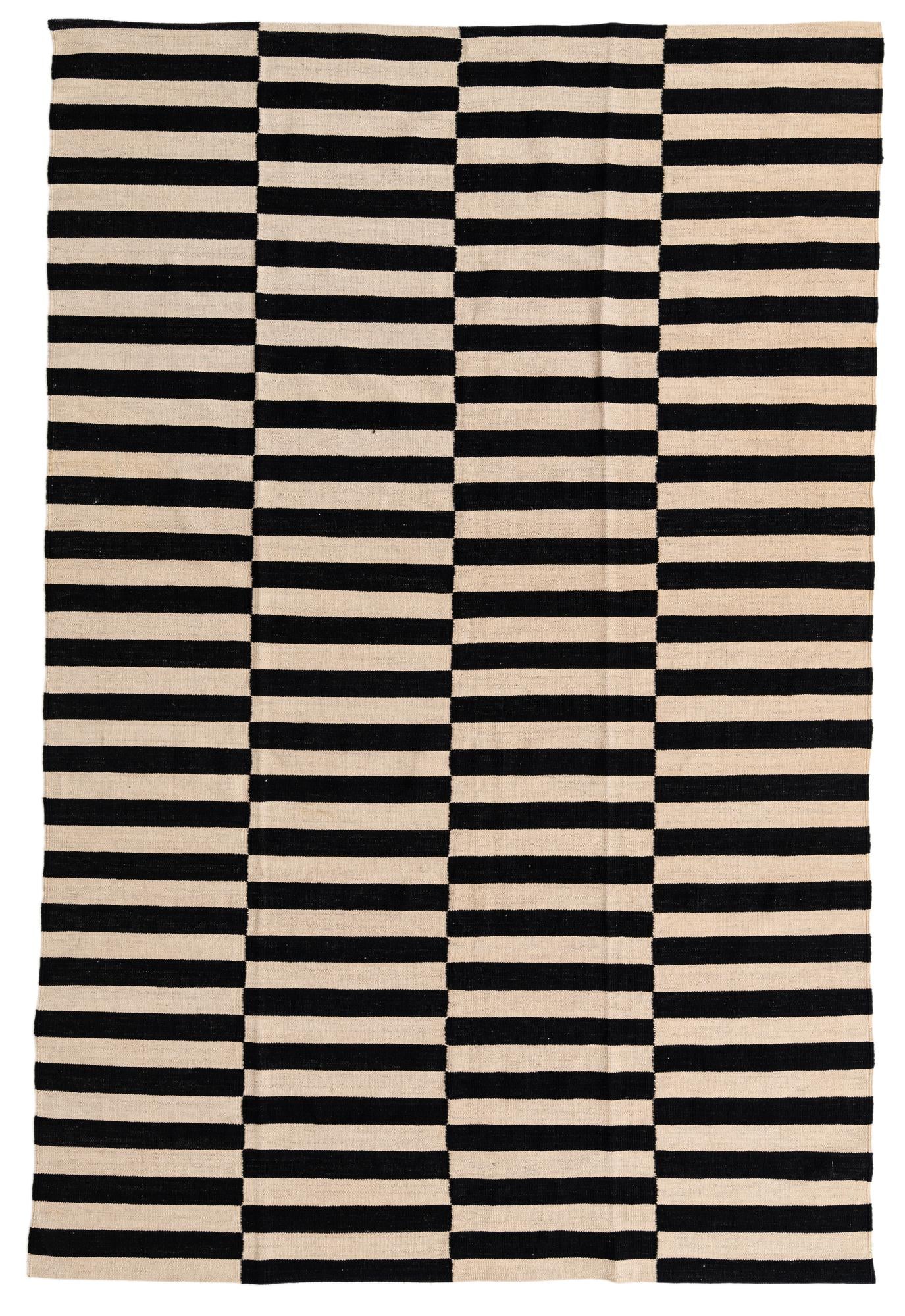6' 6 x 9' 10 Hand Woven Kilim Modern Wool Rug