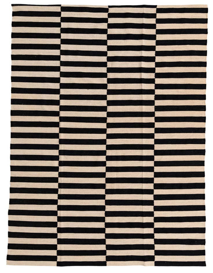 Detail image of 6' 6 x 9' 10 Hand Woven Kilim Modern Wool Rug