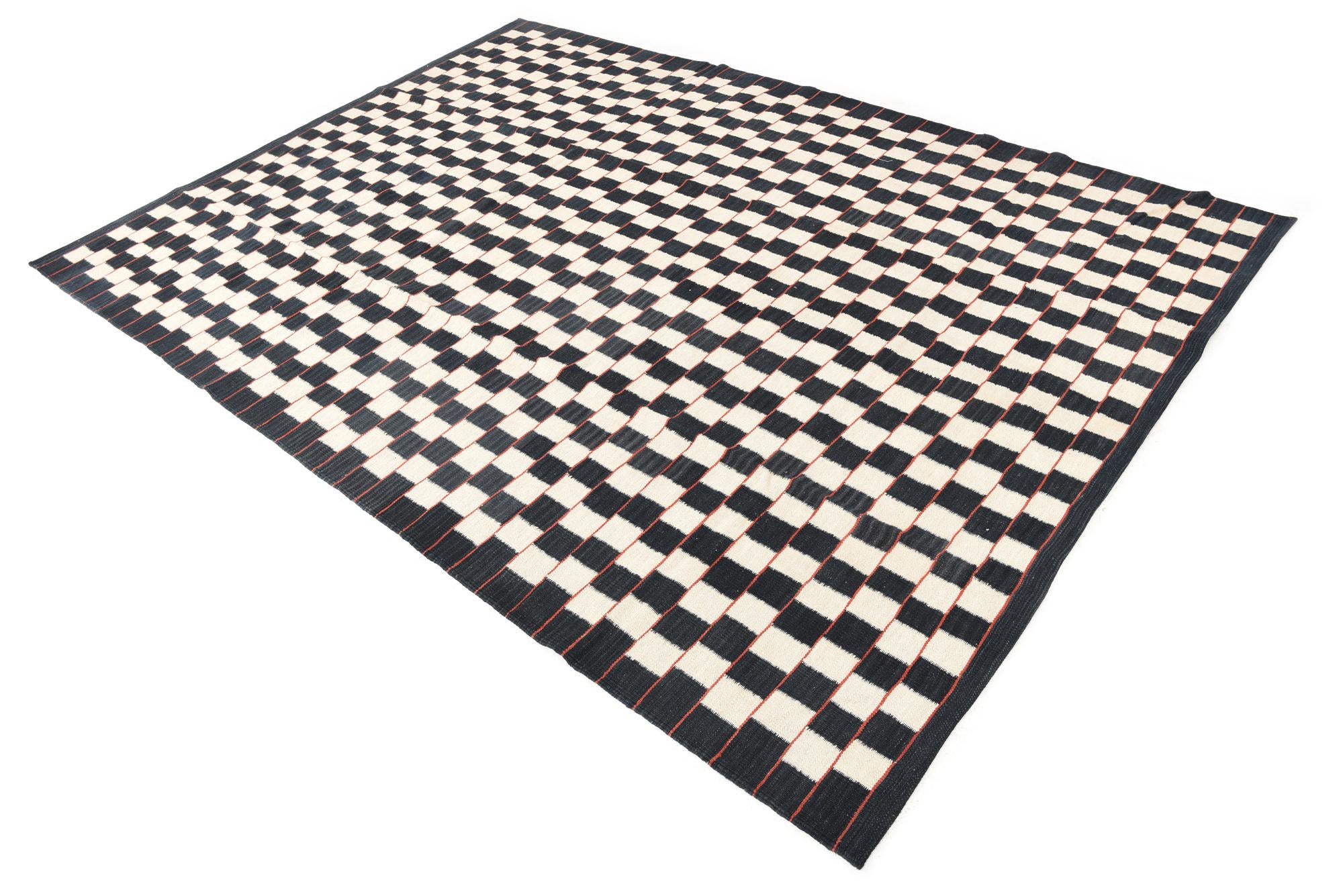 6' 8 x 9' 6 Hand Woven Kilim Modern Wool Rug
