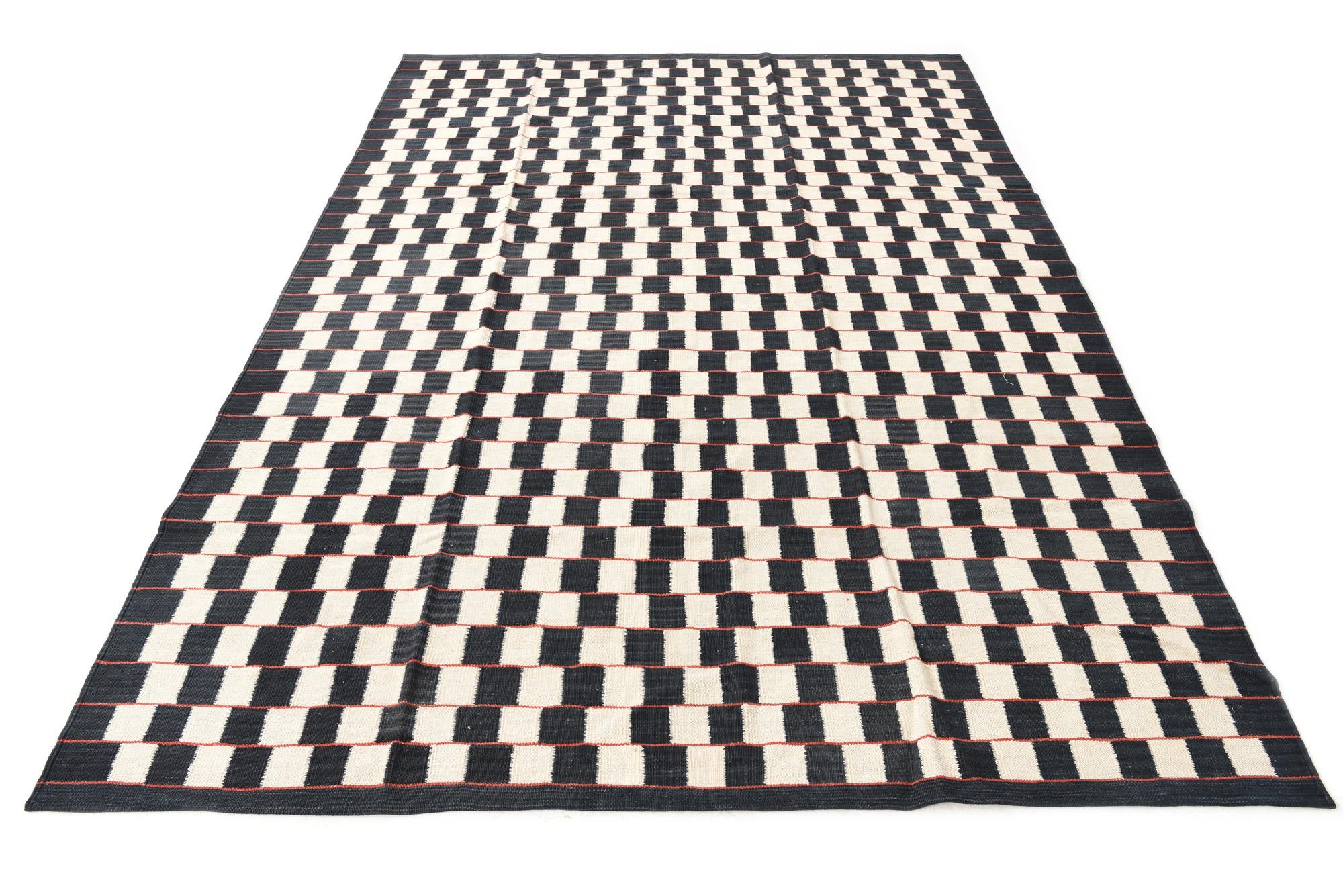 6' 8 x 9' 6 Hand Woven Kilim Modern Wool Rug