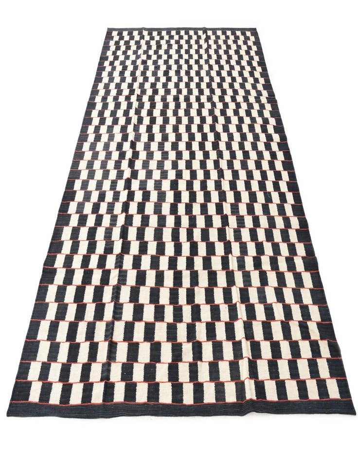 Detail image of 6' 8 x 9' 6  Hand Woven Kilim Modern Wool Rug