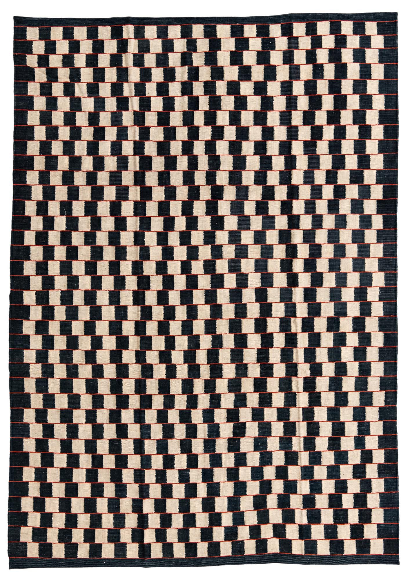 6' 8 x 9' 6 Hand Woven Kilim Modern Wool Rug