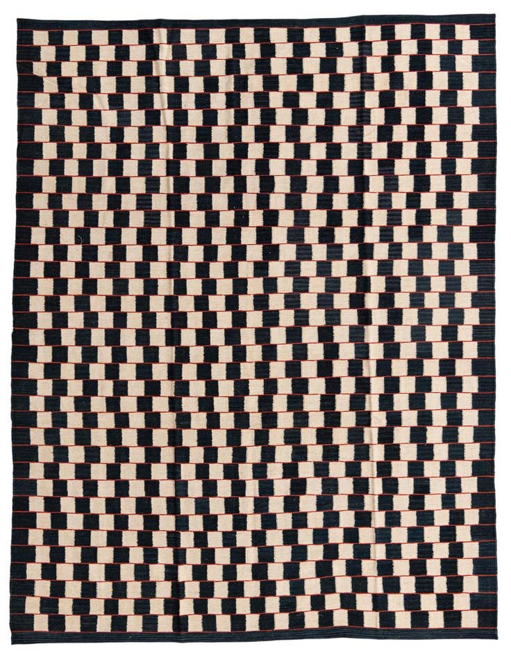 Detail image of 6' 8 x 9' 6 Hand Woven Kilim Modern Wool Rug