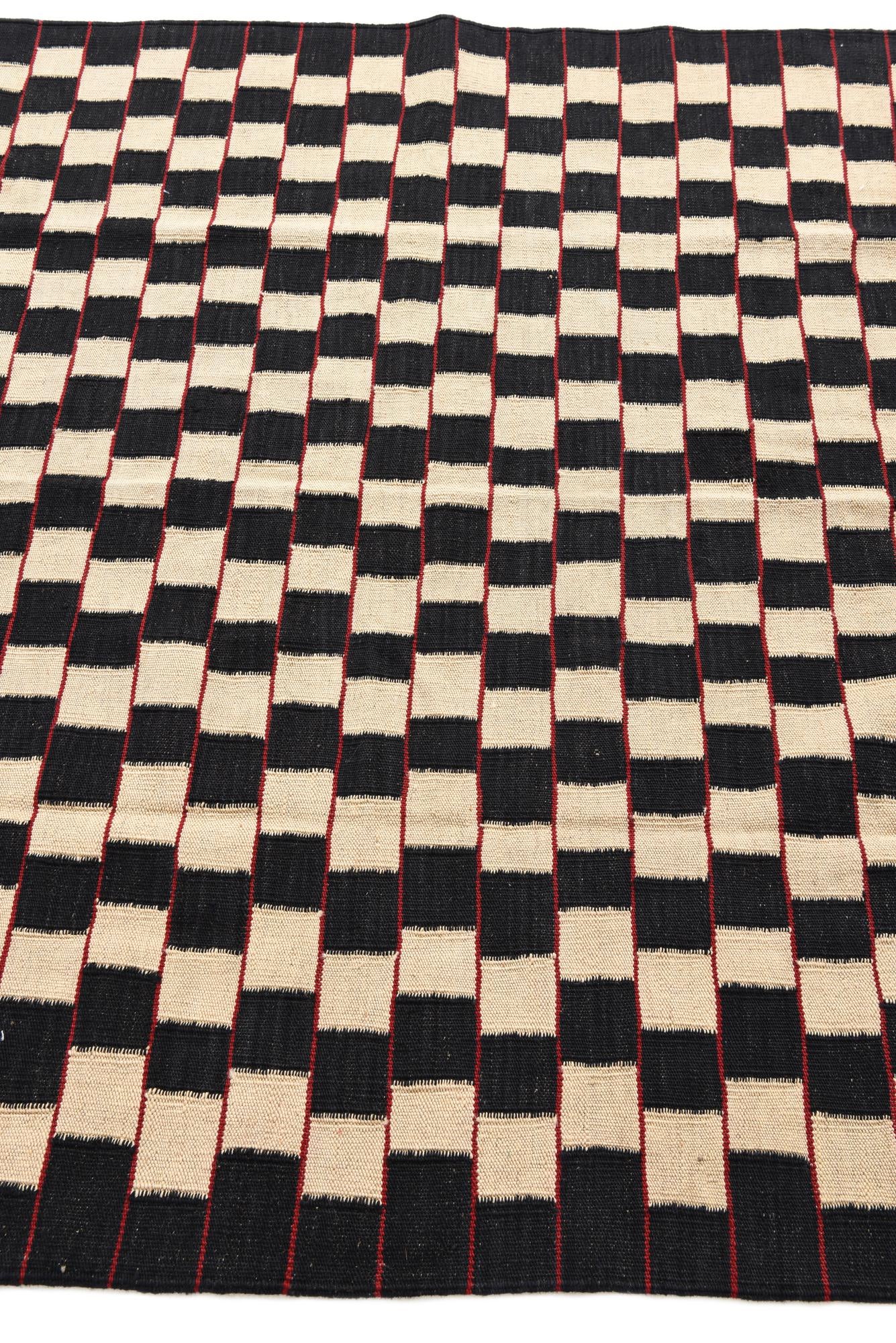 5' x 6' 2 Hand Woven Kilim Modern Wool Rug