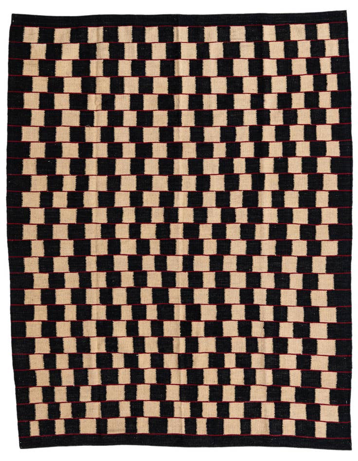 Detail image of 5' x 6' 2 Hand Woven Kilim Modern Wool Rug