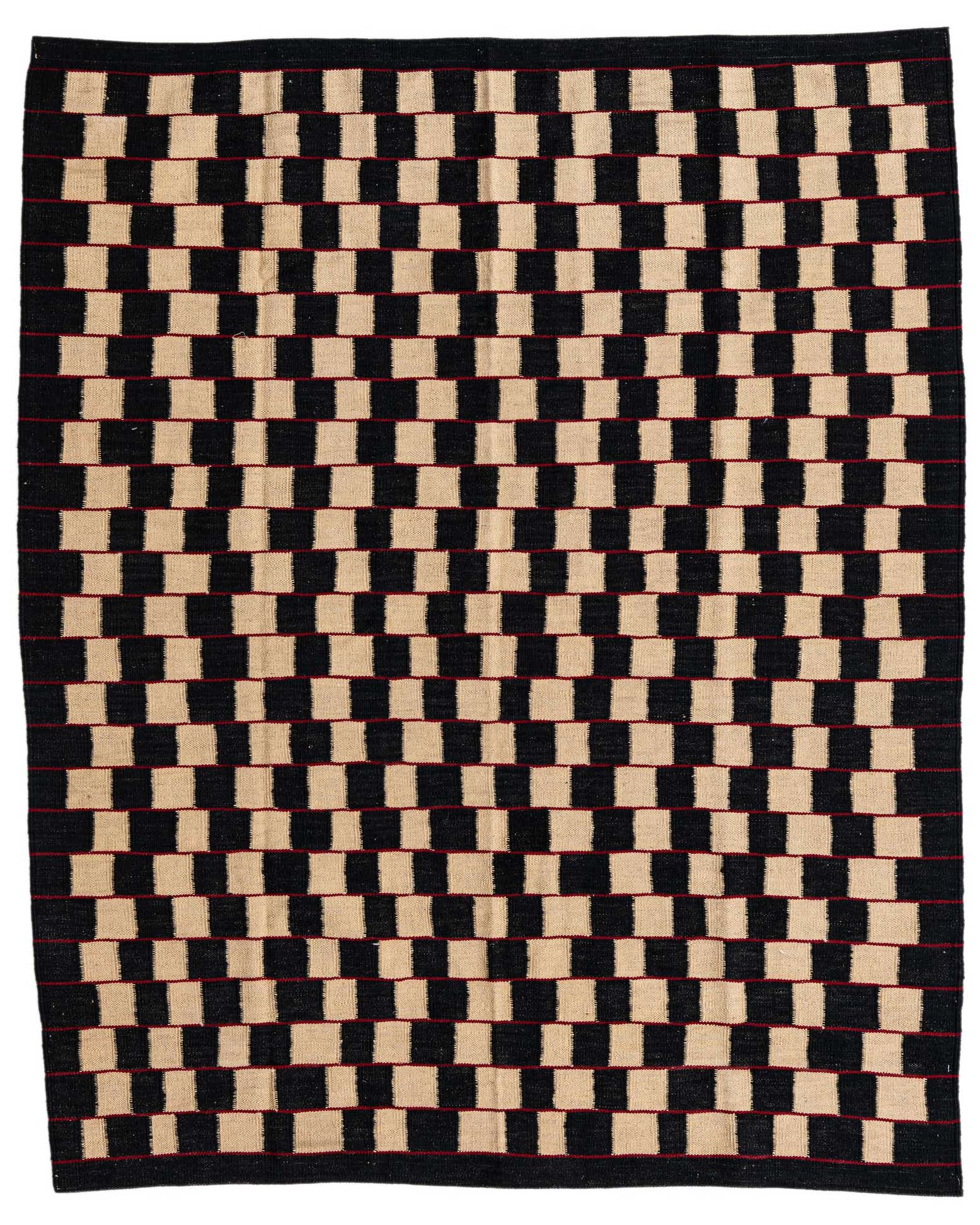 5' x 6' 2 Hand Woven Kilim Modern Wool Rug