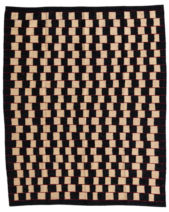 5' x 6' 2 Hand Woven Kilim Modern Wool Rug