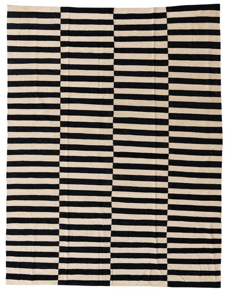 Detail image of 6' 8 x 9' 10 Hand Woven Kilim Modern Wool Rug