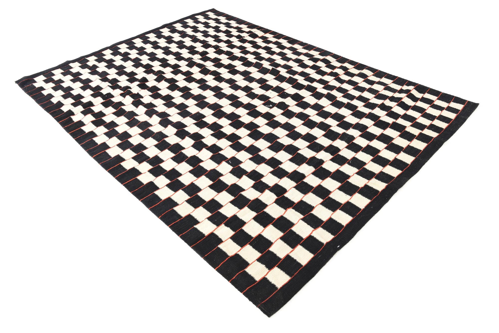 5' 7 x 7' 8 Hand Woven Kilim Modern Wool Rug