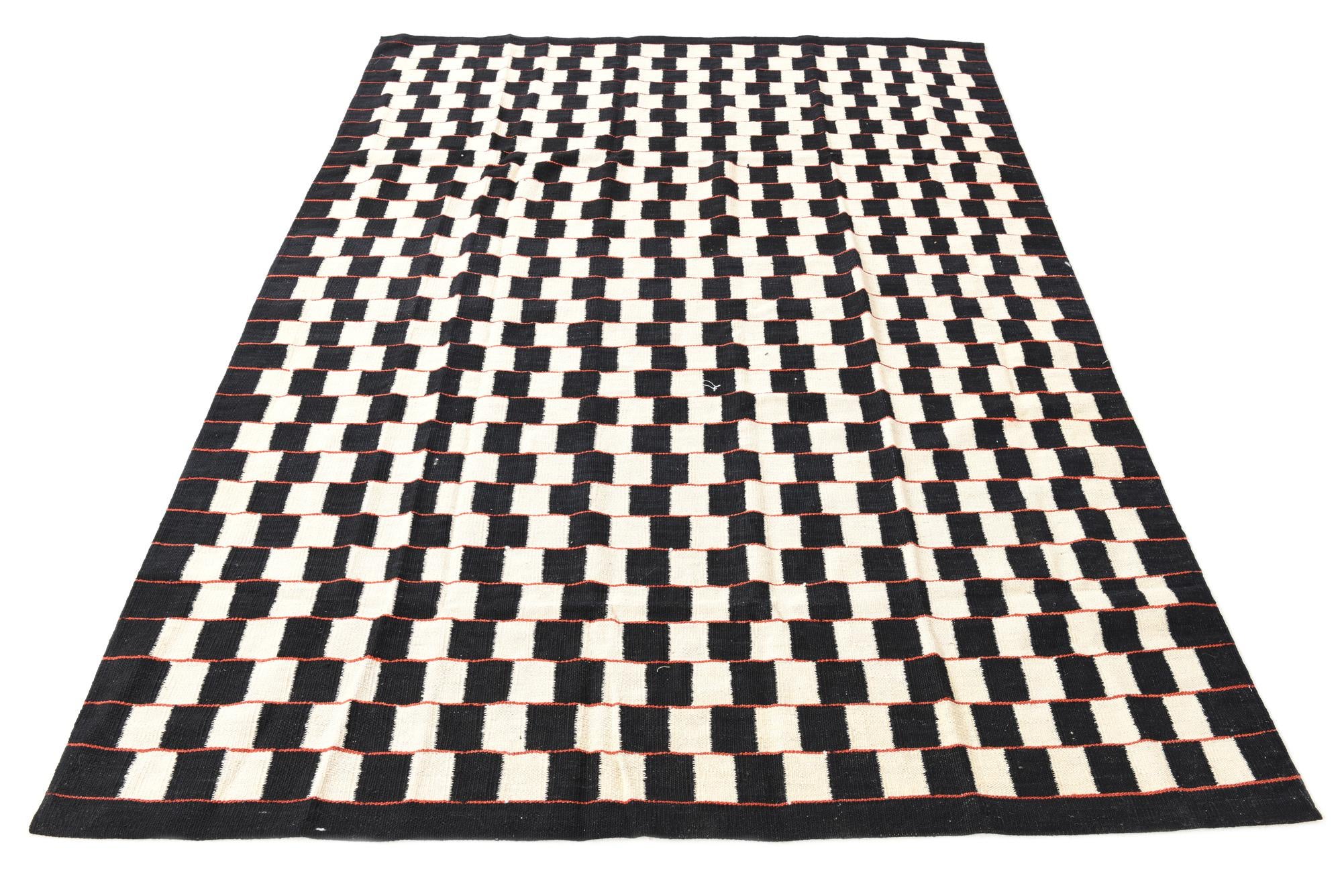 5' 7 x 7' 8 Hand Woven Kilim Modern Wool Rug