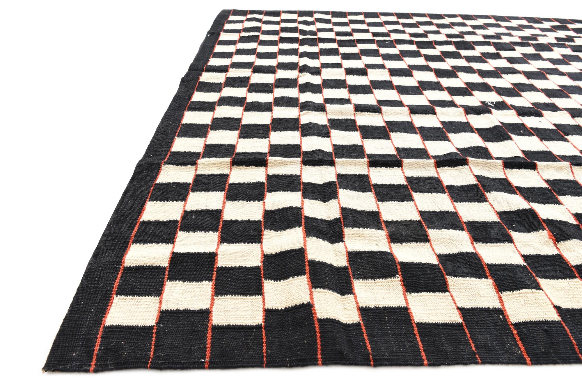 5' 7 x 7' 8 Hand Woven Kilim Modern Wool Rug