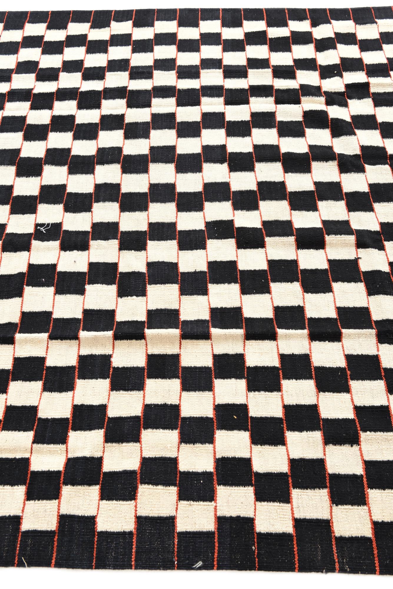 5' 7 x 7' 8 Hand Woven Kilim Modern Wool Rug