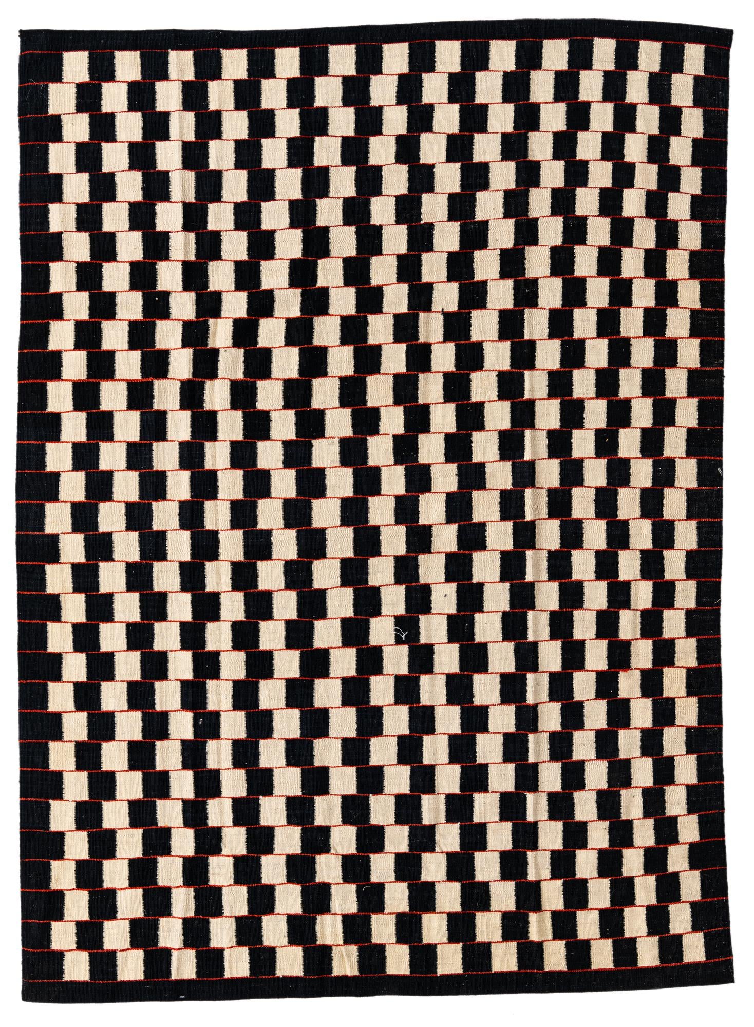 5' 7 x 7' 8 Hand Woven Kilim Modern Wool Rug