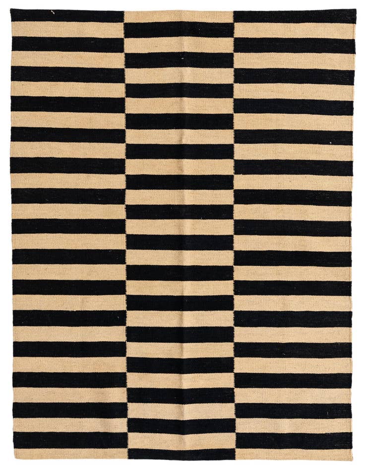 Detail image of 4' 1 x 6' Hand Woven Kilim Modern Wool Rug