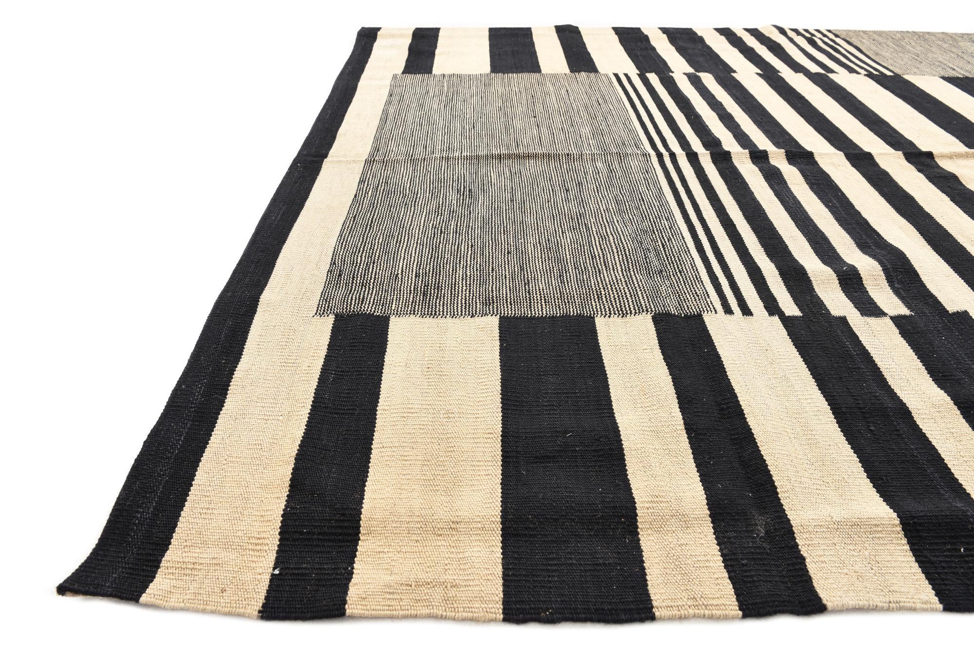 6' x 7' 7 Hand Woven Kilim Modern Wool Rug