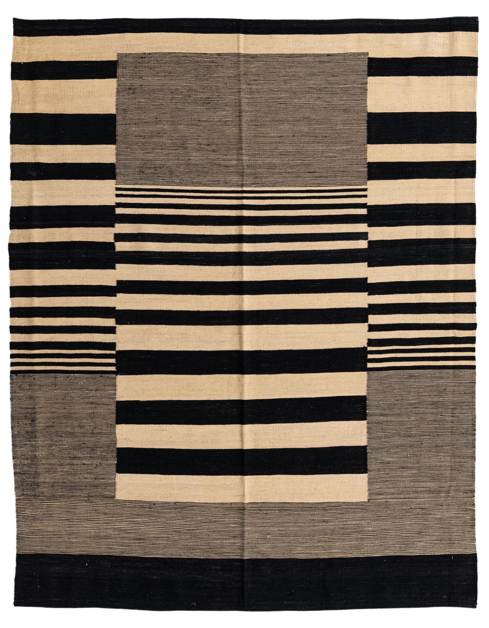 6' x 7' 7 Hand Woven Kilim Modern Wool Rug